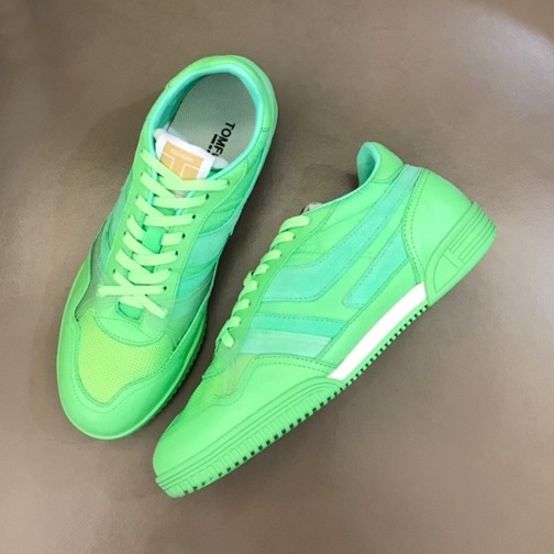 トムフォードメンズカジュアルグリーンスニーカーf0012