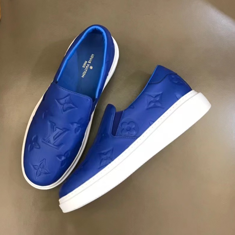 ルイヴィトンメンズモノグラムブルーローファーu05093