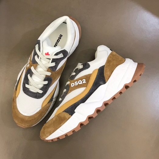 ディースクエアードメンズトレンディキャメルスニーカーq0025