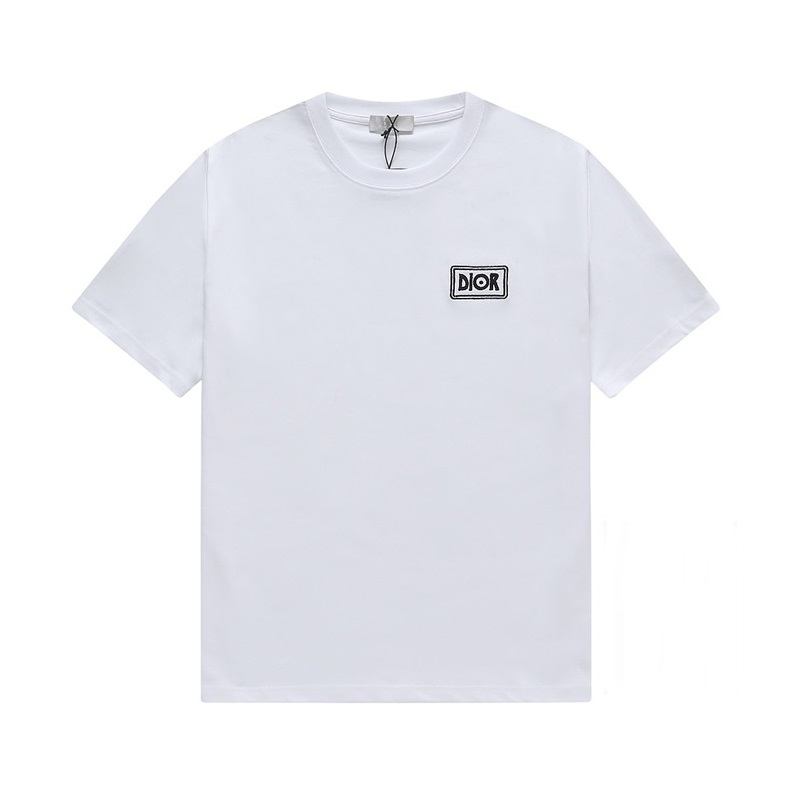 ディオールメンズホワイトクルーネック半袖Tシャツo01988