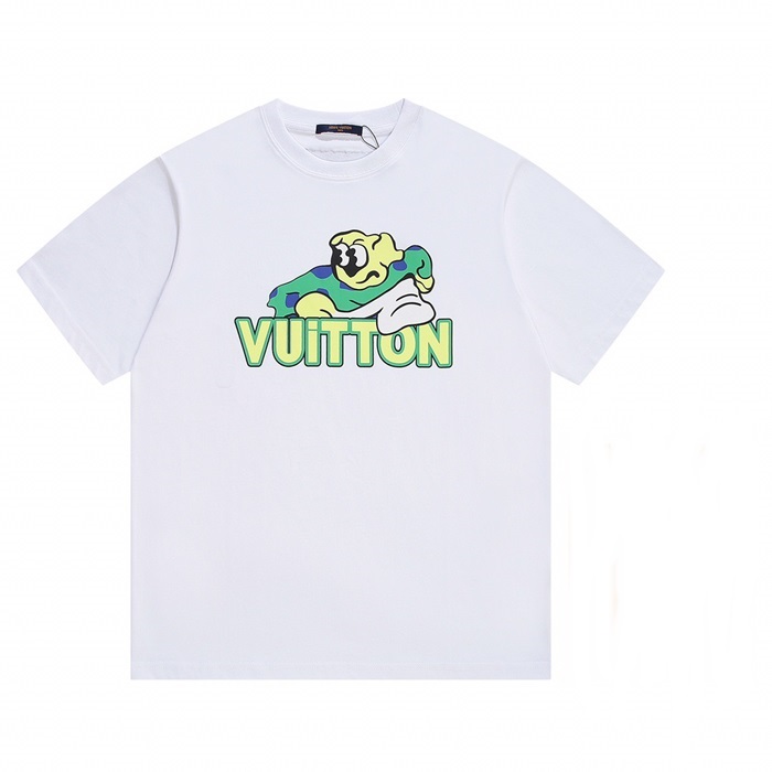 ルイヴィトンメンズホワイトクルーネック半袖Tシャツu05105