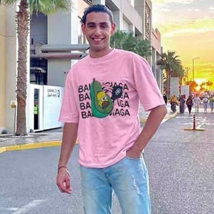 バレンシアガメンズピンク半袖Tシャツl1632