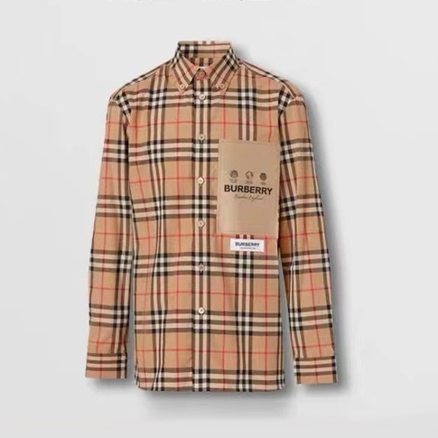バーバリーメンズクラシックキャメルシャツr04470