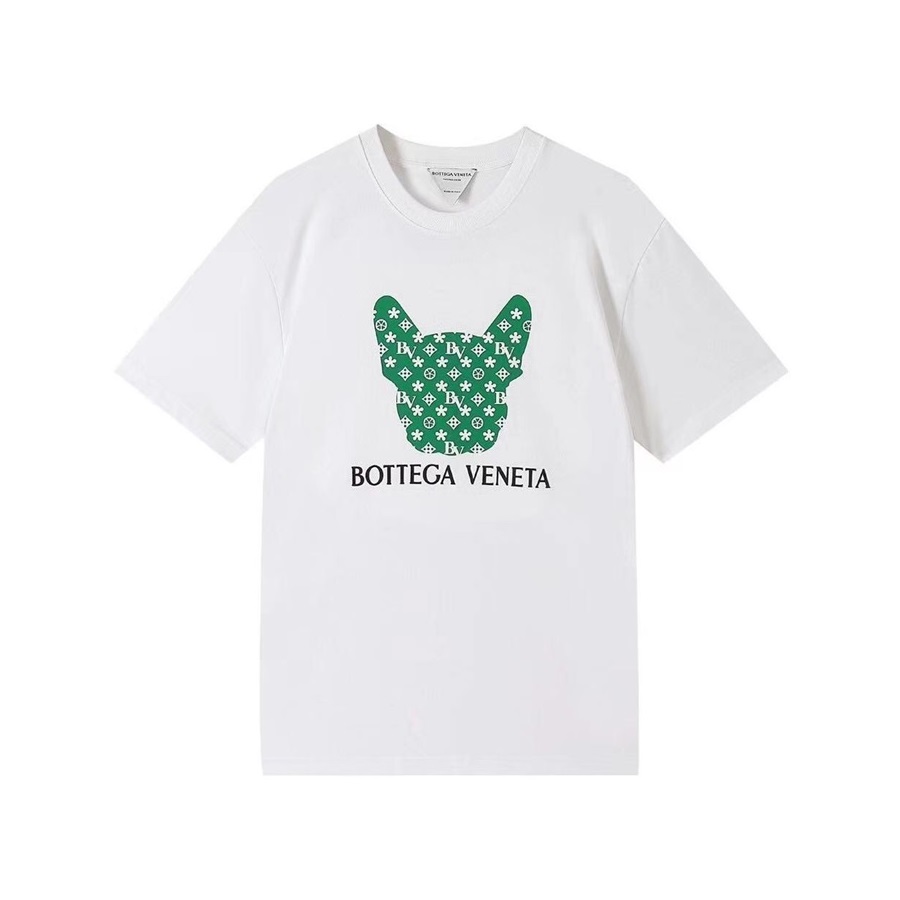 ボッテガヴェネタメンズクルーネックホワイト半袖Tシャツt0411