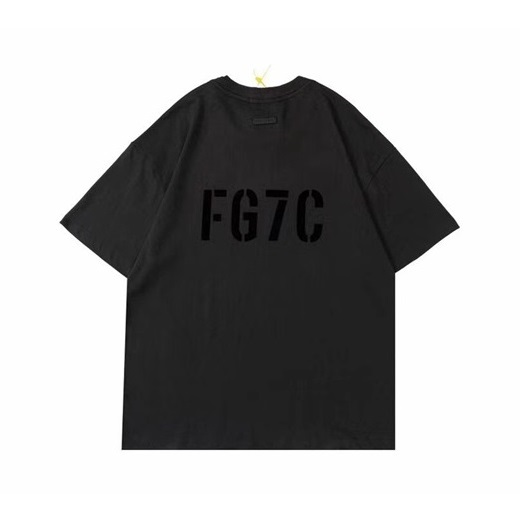 フィアオブゴッドメンズブラッククルーネック半袖Tシャツa0416