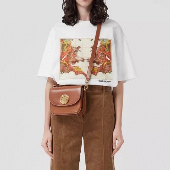 バーバリーユニセックスホワイトクルーネック半袖Tシャツr04475