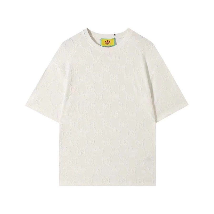 グッチユニセックスホワイトクルーネック半袖Tシャツc05020