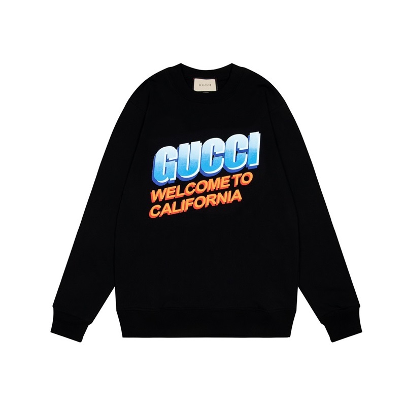 グッチユニセックスカジュアルブラックスウェットシャツc05030