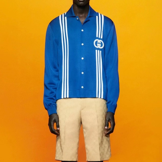 グッチユニセックスブルーカーディガンc05041