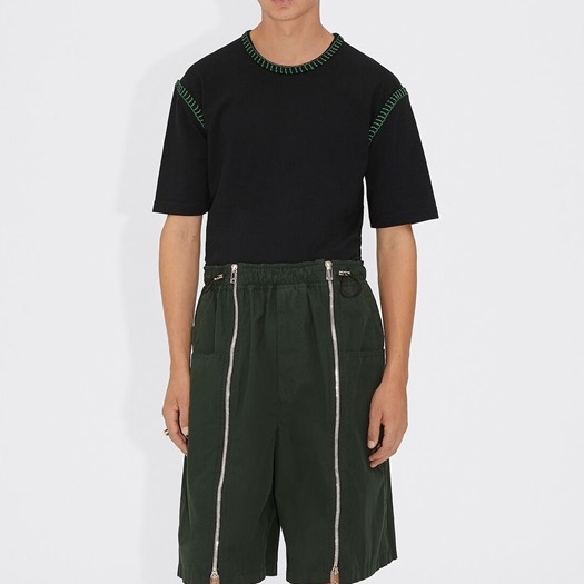 ボッテガヴェネタメンズクルーネックブラック半袖Tシャツt0412