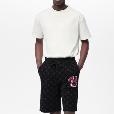 ルイヴィトンメンズブラックショートパンツu05126