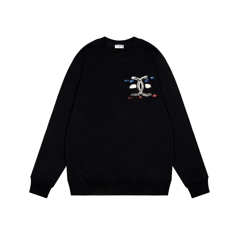 シャネルメンズカジュアルブラックスウェットシャツl0913