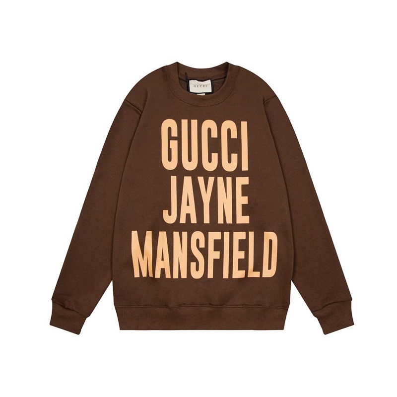グッチユニセックスカジュアルブラウンスウェットシャツc05047