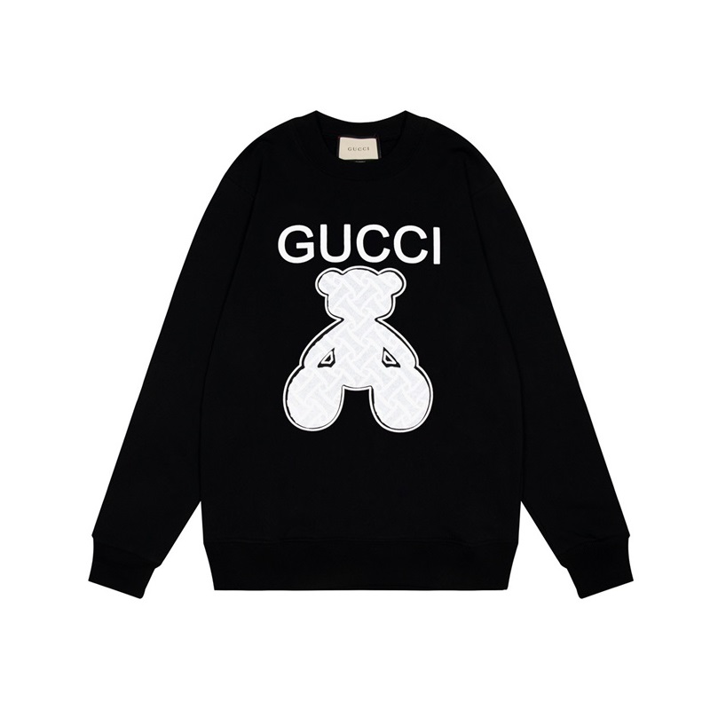 グッチユニセックスカジュアルブラックスウェットシャツc05042