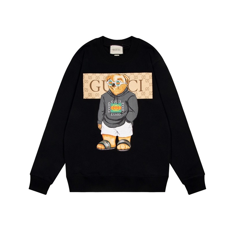 グッチユニセックスカジュアルブラックスウェットシャツc05043