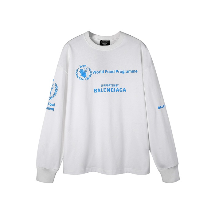 バレンシアガメンズカジュアルホワイトスウェットシャツl01636