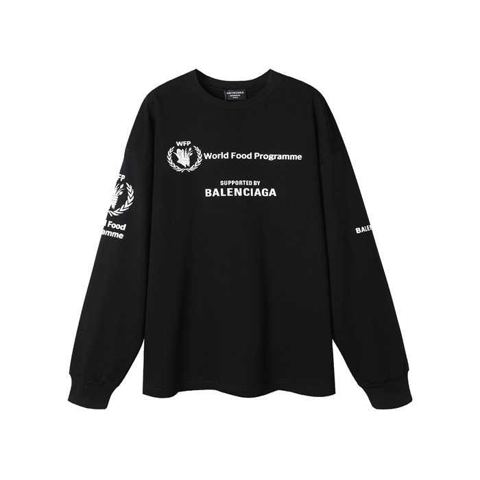 バレンシアガメンズカジュアルブラックスウェットシャツl01637