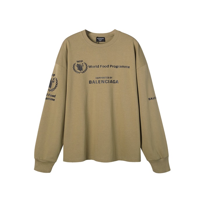 バレンシアガメンズカジュアルキャメルスウェットシャツl01638