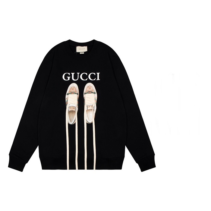 グッチユニセックスカジュアルブラックスウェットシャツc05051