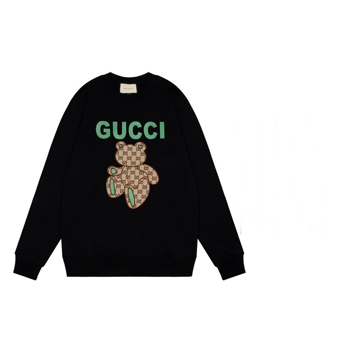 グッチユニセックスカジュアルブラックスウェットシャツc05055