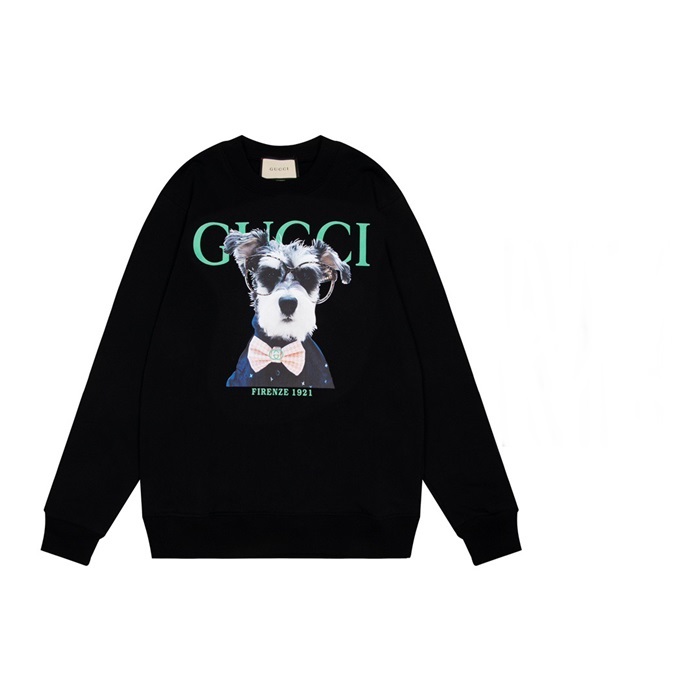グッチユニセックスカジュアルブラックスウェットシャツc05057