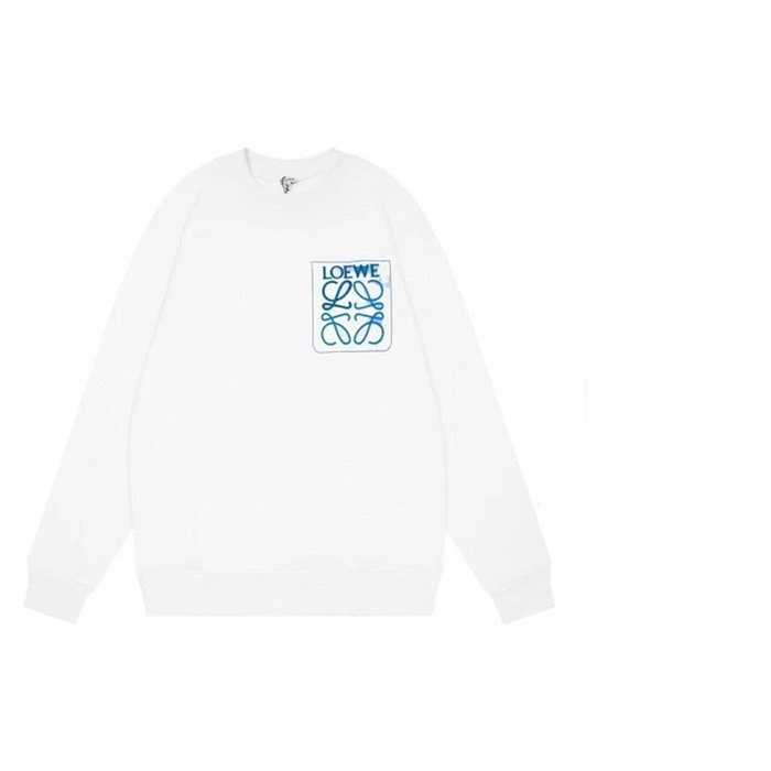 ロエベユニセックスクラシックホワイトスウェットシャツe0635