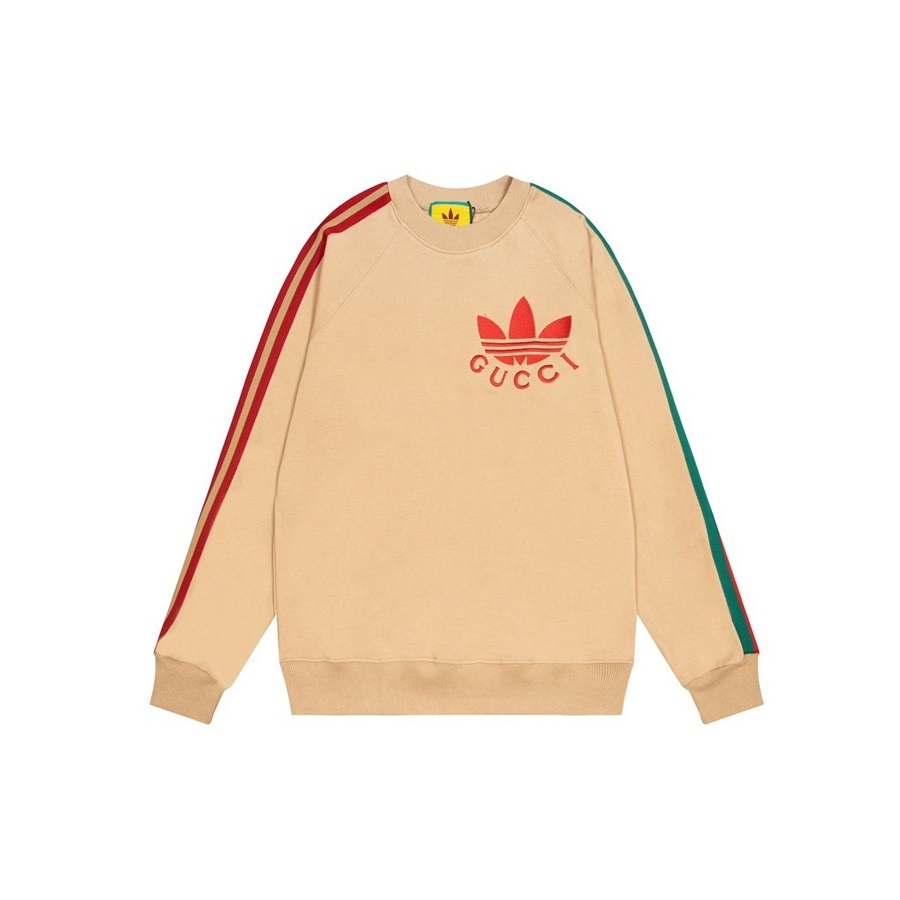 グッチユニセックスカジュアルキャメルスウェットシャツc05064