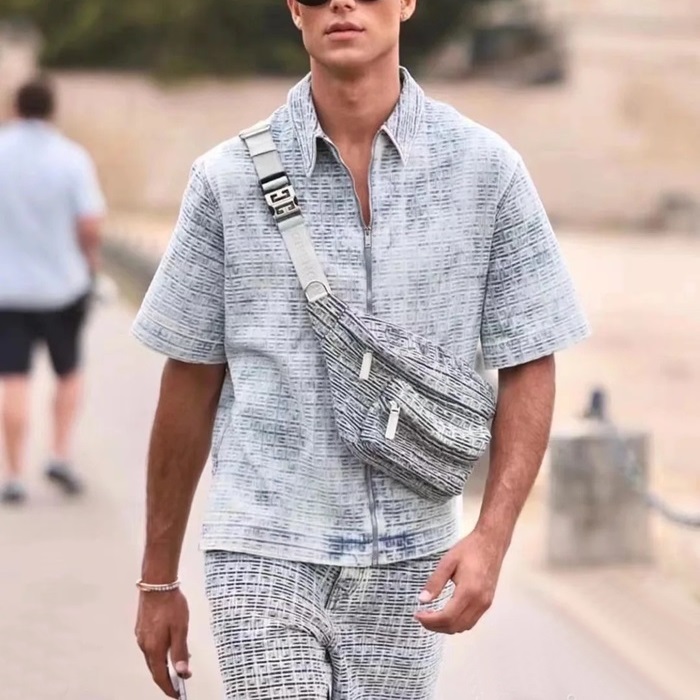 ジバンシィメンズポロブルー半袖Tシャツv0812