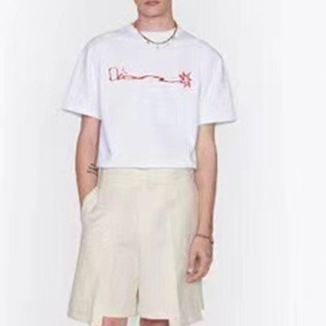 ディオールメンズブラッククルーネック半袖Tシャツo02026