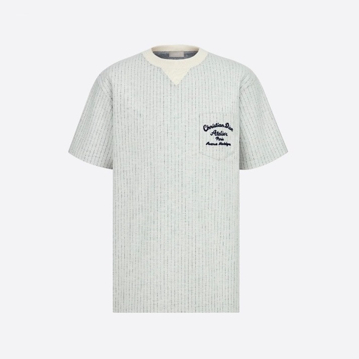 ディオールメンズグレークルーネック半袖Tシャツo02035