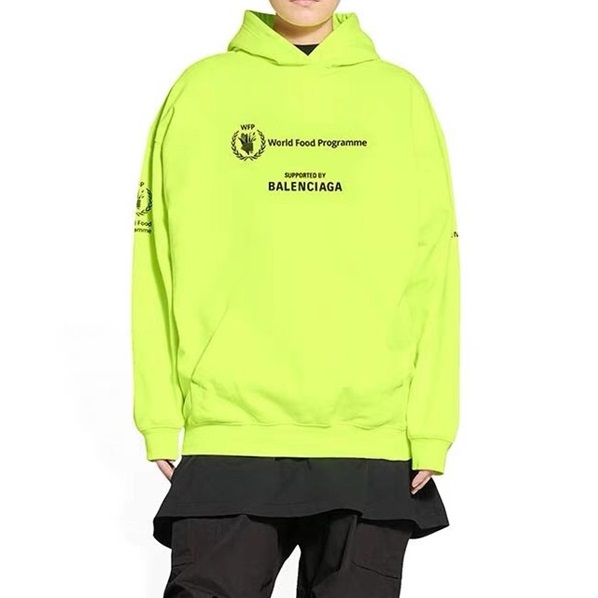 バレンシアガユニセックスカジュアルグリーンフーディl01646