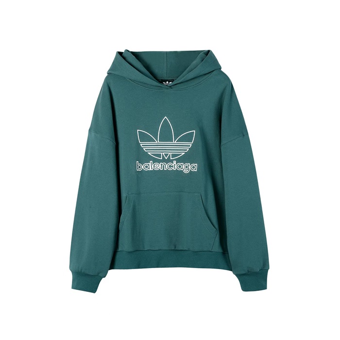 バレンシアガユニセックスカジュアルグリーンフーディl01647