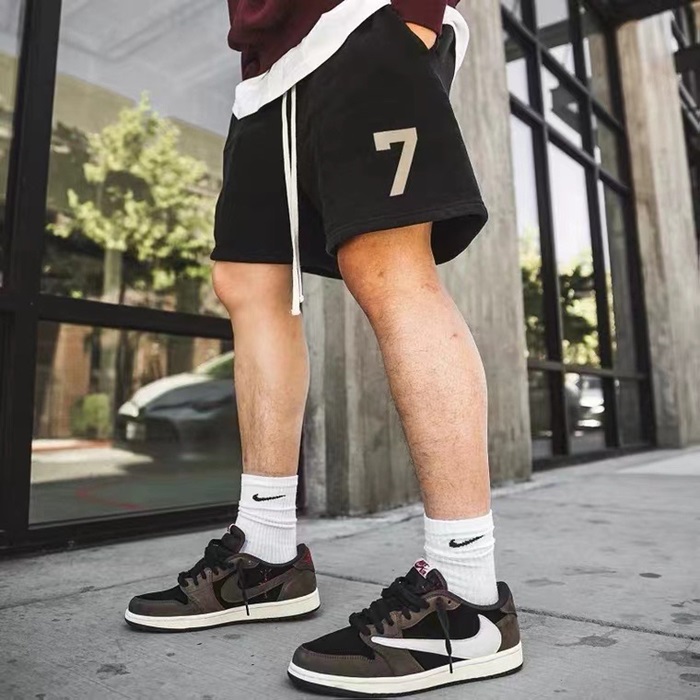 フィアオブゴッドメンズカジュアルブラックショートパンツa0423