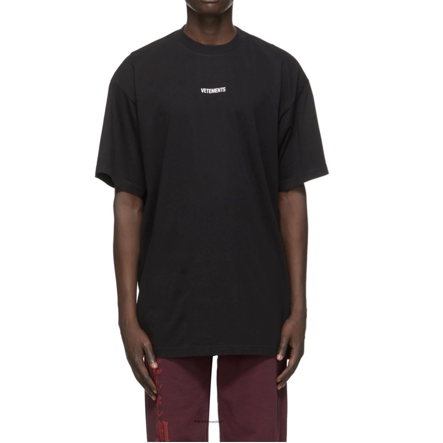 ヴェトモンメンズトレンディブラック半袖Tシャツt0297
