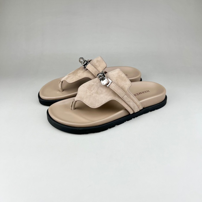 エルメスユニセックストレンディベージュスリッパr0877