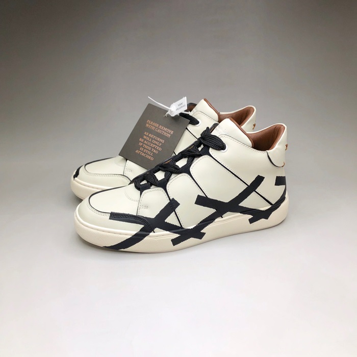 エルメネジルドゼニアメンズホワイトハイトップスニーカーg0394