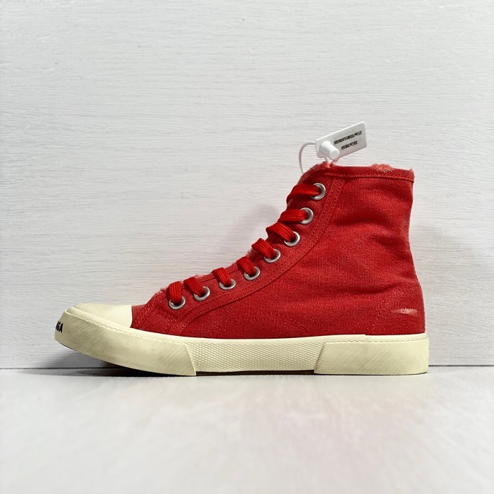 バレンシアガユニセックスクラシックレッドハイトップスニーカーl01663
