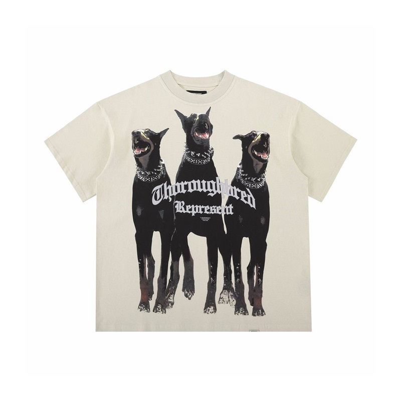 レプレゼントメンズアイボリークルーネック半袖Tシャツp0059