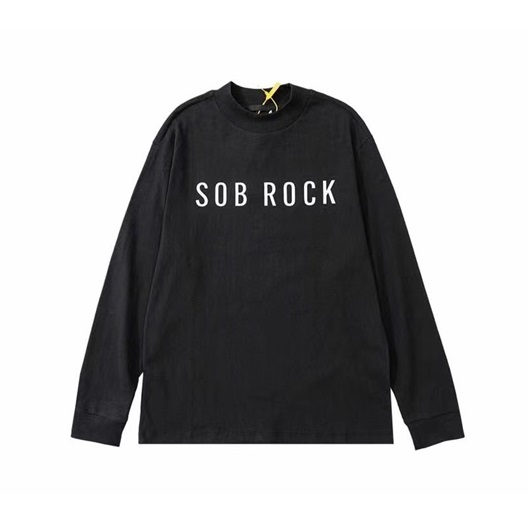 フィアオブゴッドメンズクラシックブラック長袖Tシャツa0426