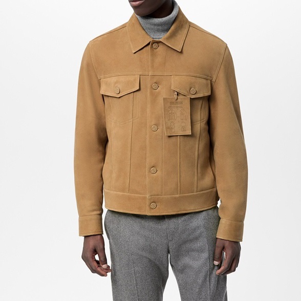 ルイヴィトンメンズキャメルレザージャケットu05175