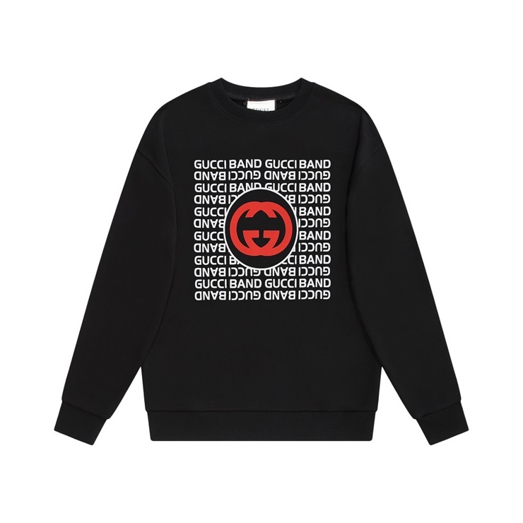 グッチユニセックスカジュアルブラックスウェットシャツc05098