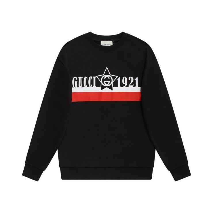 グッチユニセックスカジュアルブラックスウェットシャツc05100
