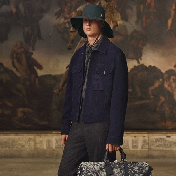 ルイヴィトンメンズブルーレザージャケットu05178