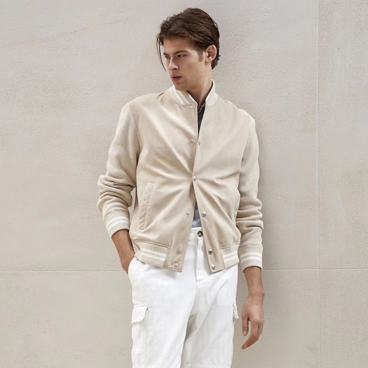 ブルネロクチネリメンズベージュジャケットu01