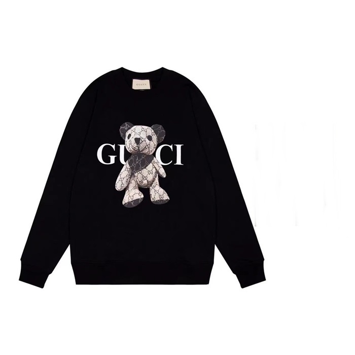グッチユニセックスカジュアルブラックスウェットシャツc05105
