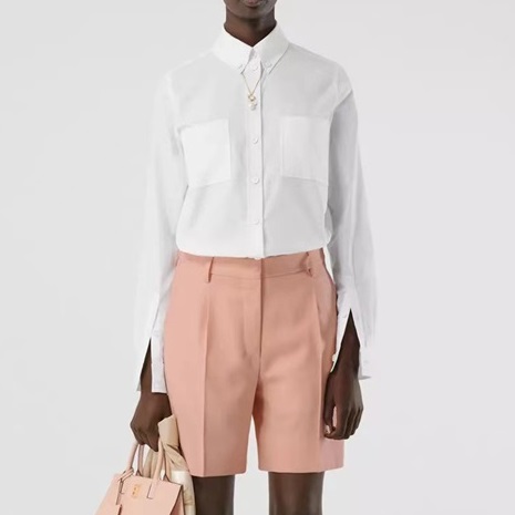 バーバリーユニセックスクラシックホワイトシャツr04498