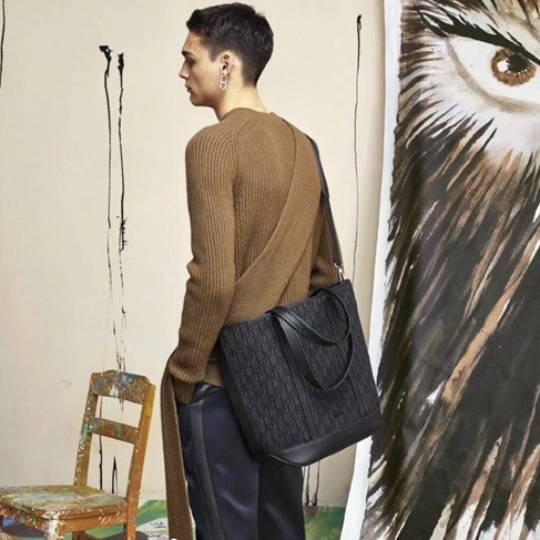 ディオールメンズオブリークブラッククロスバッグo02059