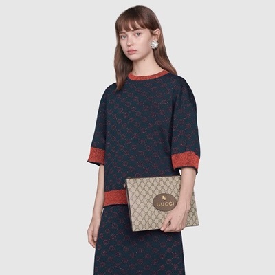 グッチユニセックスブラウンクラッチバッグc05112