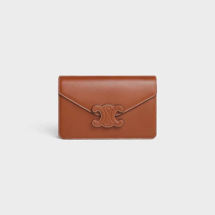 セリーヌレディーストランペットブラウンショルダーバッグl0462