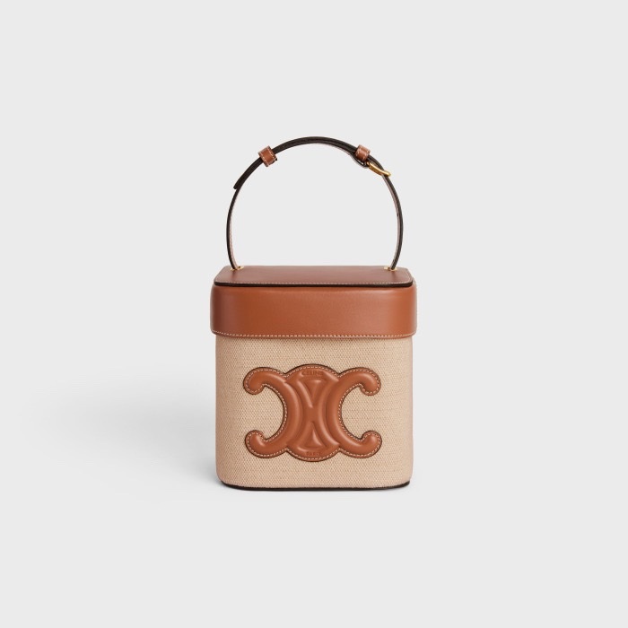 セリーヌレディーストリオンフブラウンボックスバッグl0467